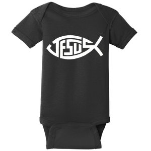 Jesus Fish Logo Baby Bodysuit