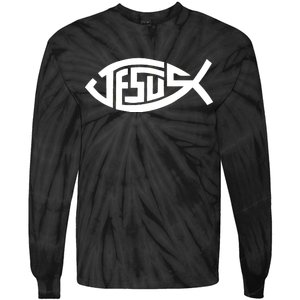 Jesus Fish Logo Tie-Dye Long Sleeve Shirt