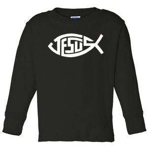 Jesus Fish Logo Toddler Long Sleeve Shirt