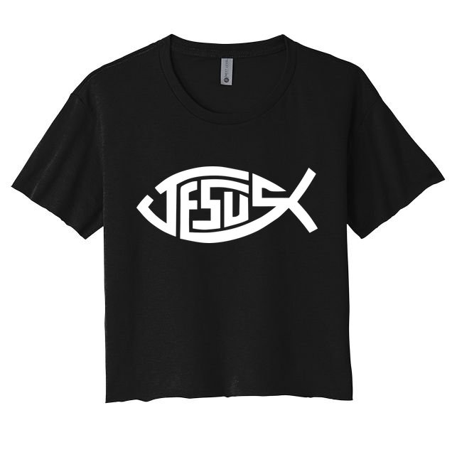Jesus Fish Logo Crop Top