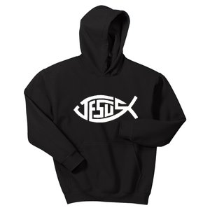 Jesus Fish Logo Kids Hoodie