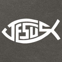 Jesus Fish Logo Cotton Canvas Backpack