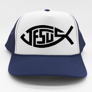 Jesus Fish Logo Trucker Hat