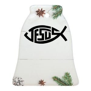 Jesus Fish Logo Ceramic Bell Ornament