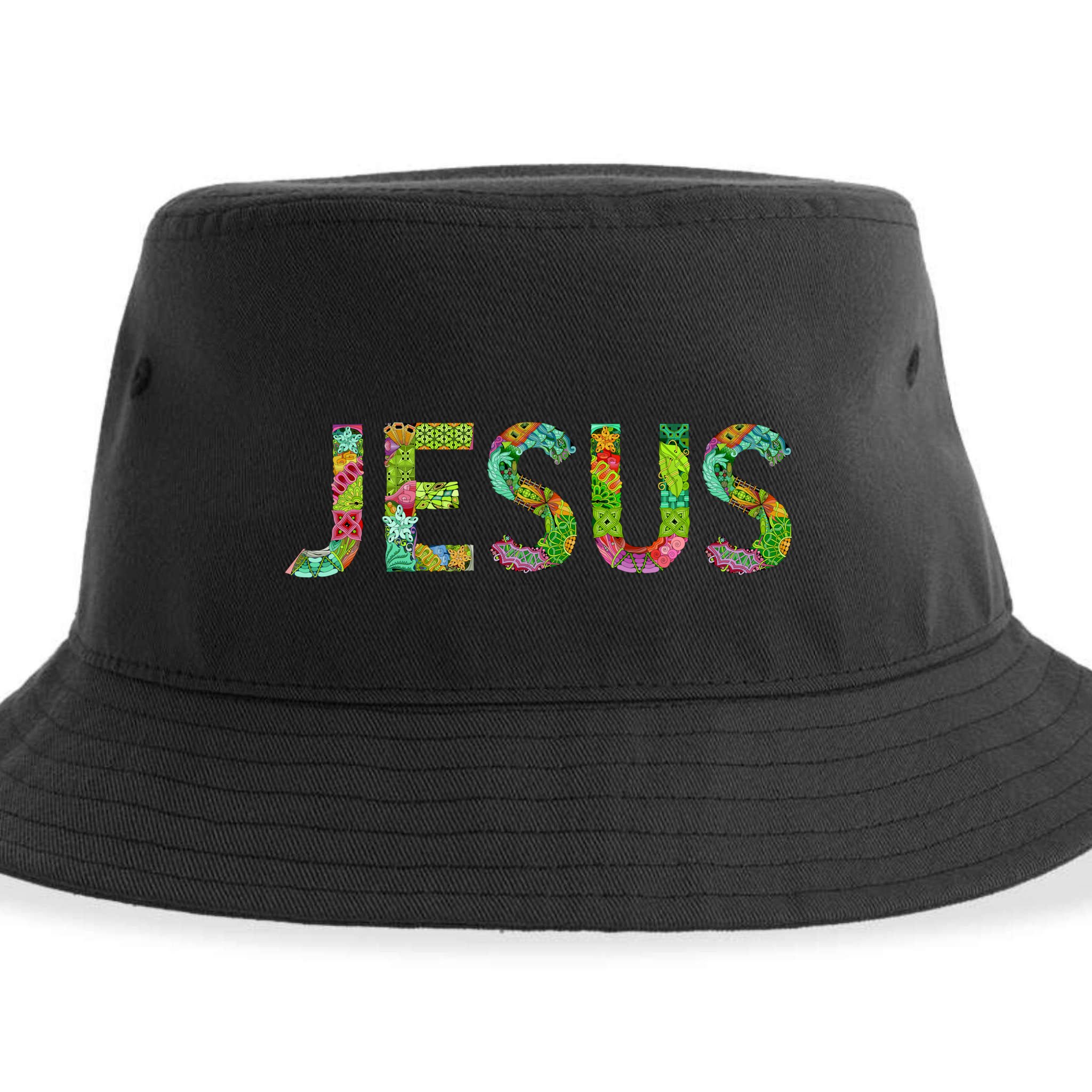 Jesus Hand Painted Word Art Sustainable Bucket Hat