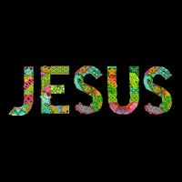 Jesus Hand Painted Word Art Flat Bill Trucker Hat