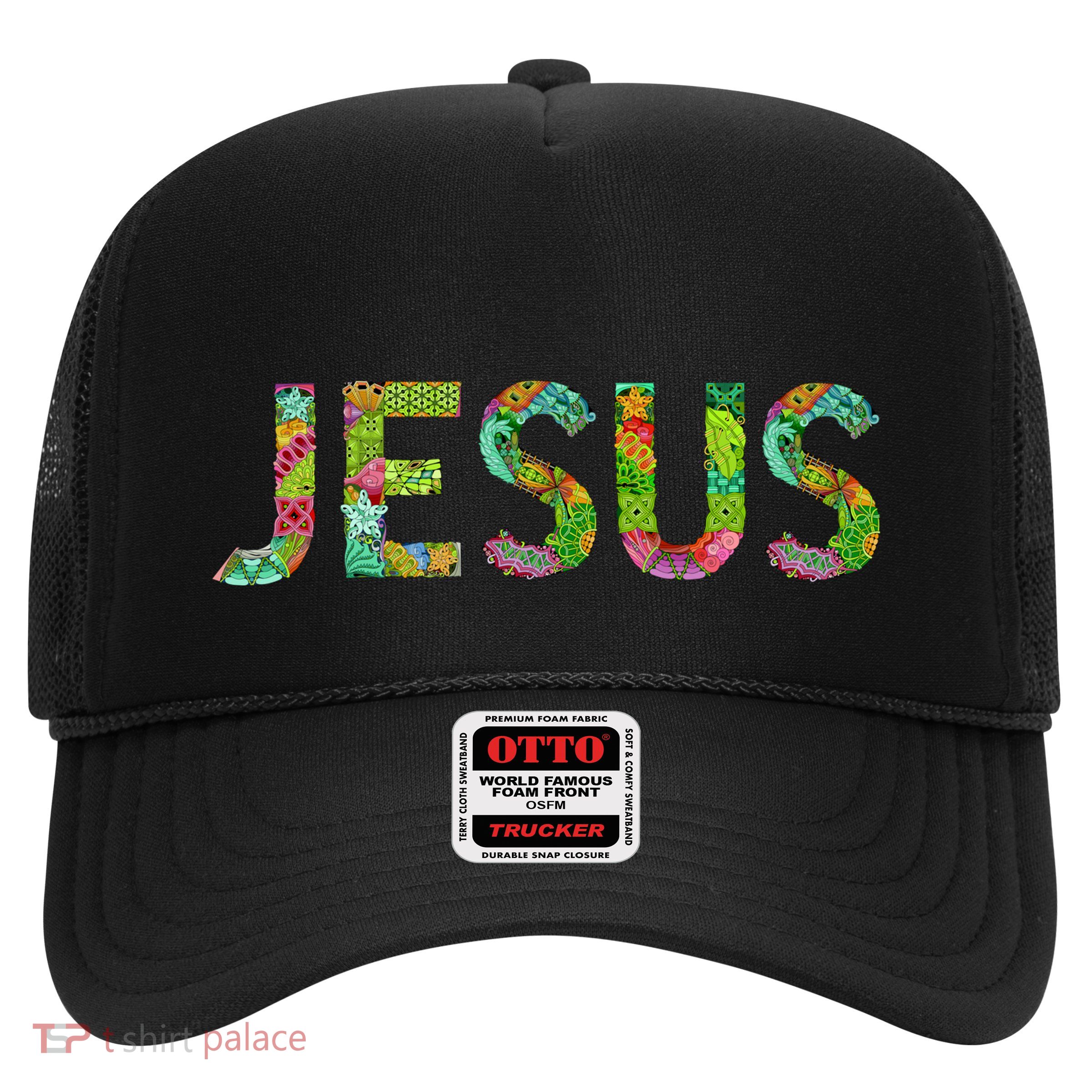 Jesus Hand Painted Word Art Trucker Hat