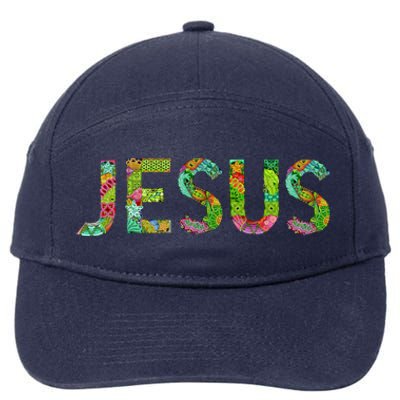 Jesus Hand Painted Word Art 7-Panel Snapback Hat