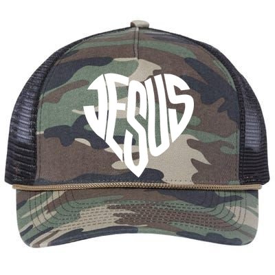 Jesus Heart Retro Rope Trucker Hat Cap