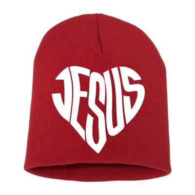 Jesus Heart Short Acrylic Beanie