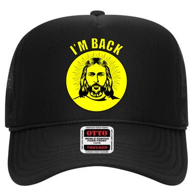 Jesus I'm Back Risen Easter High Crown Mesh Back Trucker Hat