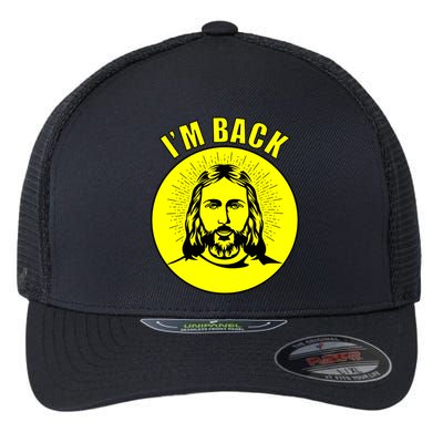 Jesus I'm Back Risen Easter Flexfit Unipanel Trucker Cap