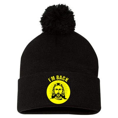 Jesus I'm Back Risen Easter Pom Pom 12in Knit Beanie