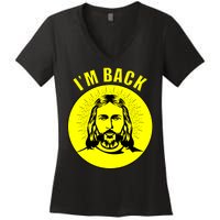 Jesus I'm Back Risen Easter Women's V-Neck T-Shirt