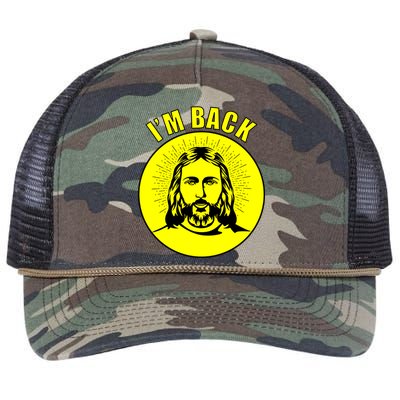 Jesus I'm Back Risen Easter Retro Rope Trucker Hat Cap