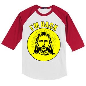 Jesus I'm Back Risen Easter Kids Colorblock Raglan Jersey