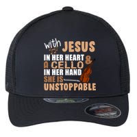Jesus In Her Heart Cello In Her Hand Flexfit Unipanel Trucker Cap