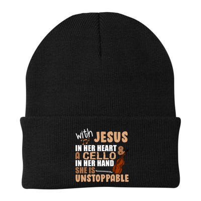 Jesus In Her Heart Cello In Her Hand Beanie