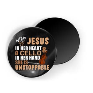 Jesus In Her Heart Cello In Her Hand Magnet