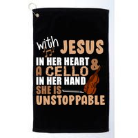Jesus In Her Heart Cello In Her Hand Golf Towel