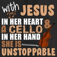 Jesus In Her Heart Cello In Her Hand Golf Towel