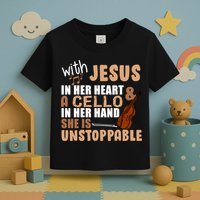 Jesus In Her Heart Cello In Her Hand Toddler T-Shirt