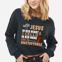 Jesus In Her Heart Cello In Her Hand Cropped Pullover Crew