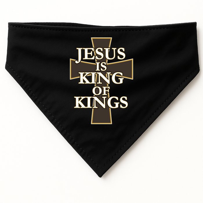 Jesus Is King of Kings Cross Religious USA-Made Doggie Bandana