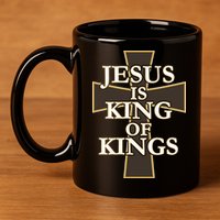 Jesus Is King of Kings Cross Religious 11oz C Handle Ceramic Mug