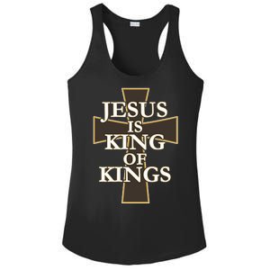 Jesus Is King of Kings Cross Religious Ladies PosiCharge Competitor Racerback Tank