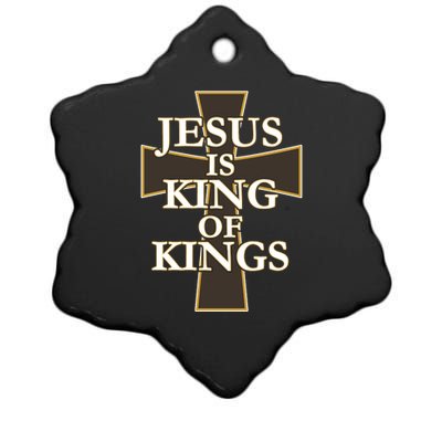 Jesus Is King of Kings Cross Religious Ceramic Star Ornament