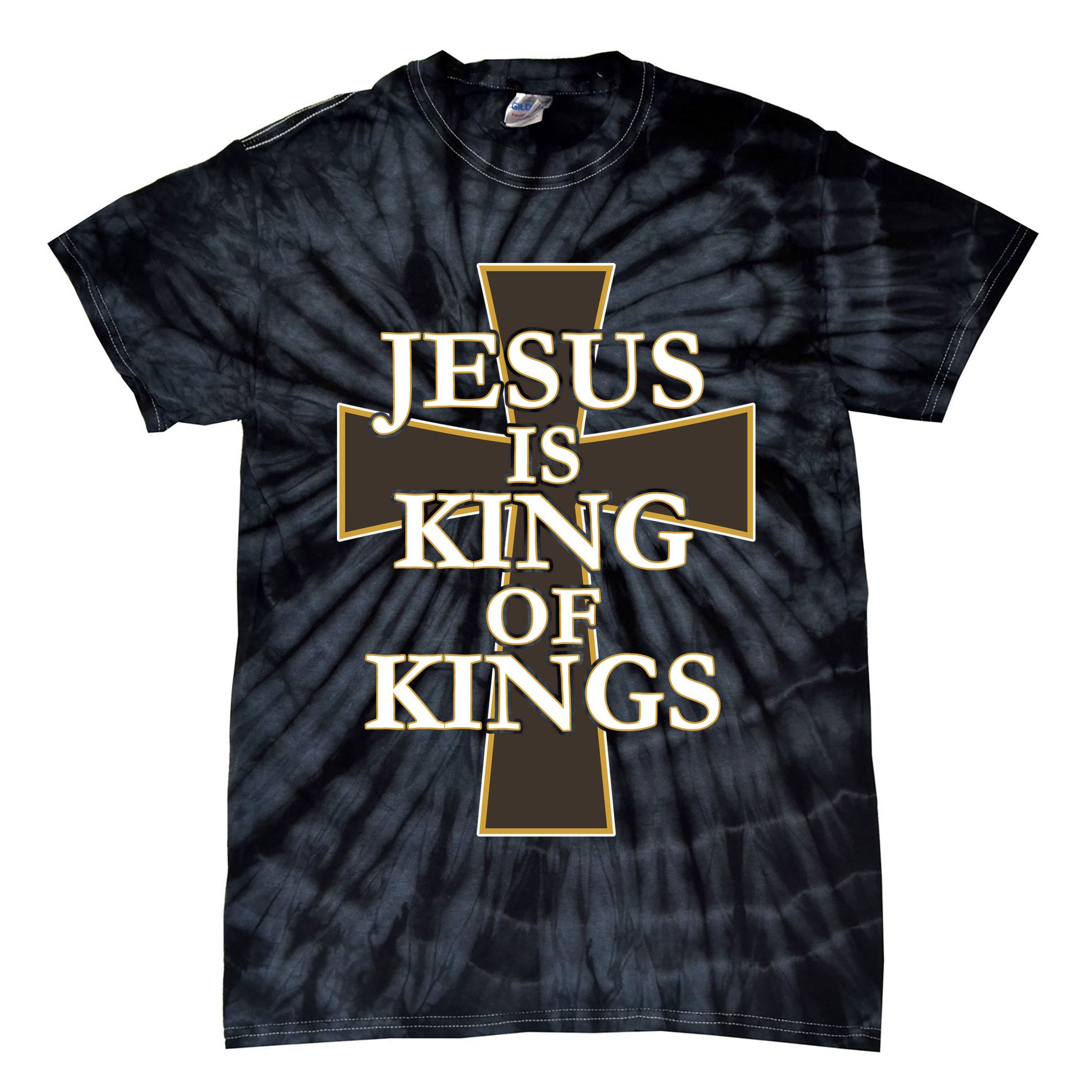 Jesus Is King of Kings Cross Religious Tie-Dye T-Shirt