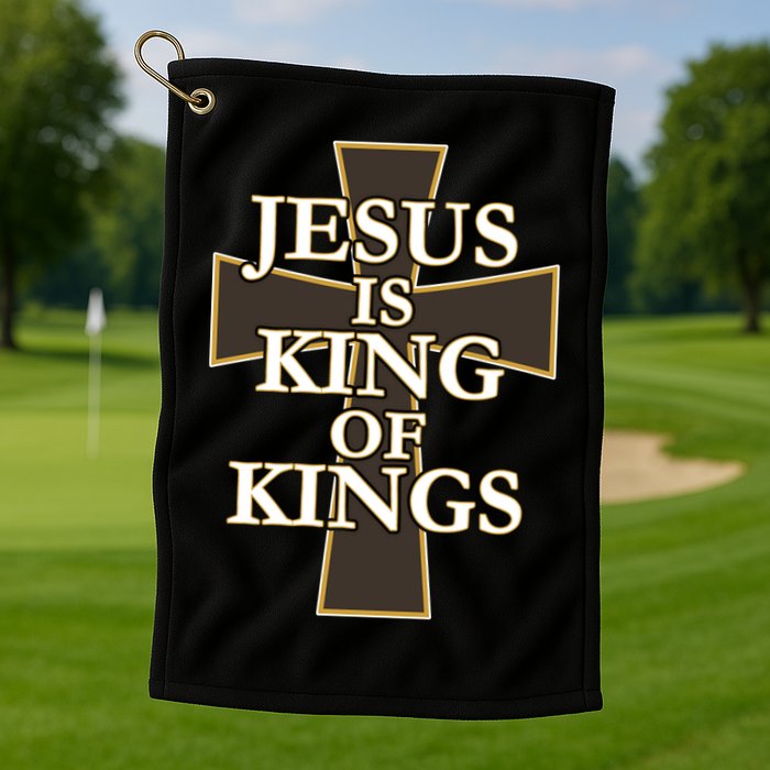Jesus Is King of Kings Cross Religious Golf Towel