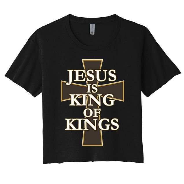Jesus Is King of Kings Cross Religious Crop Top