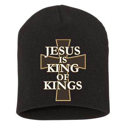 Jesus Is King of Kings Cross Religious Short Acrylic Beanie
