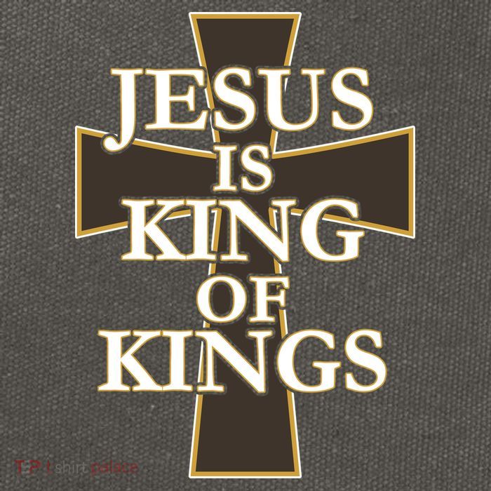 Jesus Is King of Kings Cross Religious Cotton Canvas Backpack