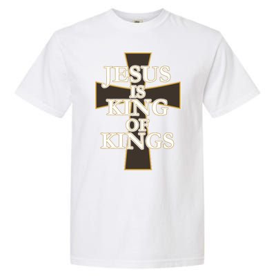 Jesus Is King of Kings Cross Religious Garment-Dyed Heavyweight T-Shirt