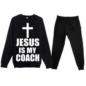 Jesus Is My Coach Premium Crewneck Sweatsuit Set