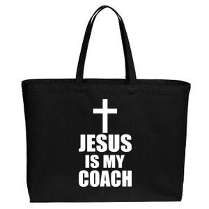 Jesus Is My Coach Cotton Canvas Jumbo Tote