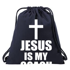 Jesus Is My Coach Drawstring Bag