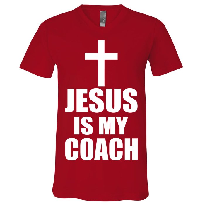 Jesus Is My Coach V-Neck T-Shirt