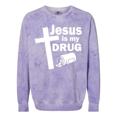 Jesus Is My Drug Colorblast Crewneck Sweatshirt