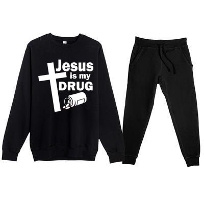 Jesus Is My Drug Premium Crewneck Sweatsuit Set