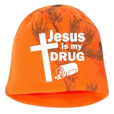 Jesus Is My Drug Kati - Camo Knit Beanie