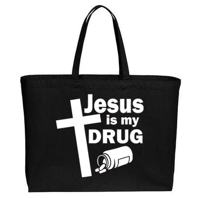 Jesus Is My Drug Cotton Canvas Jumbo Tote