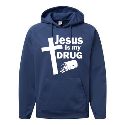 Jesus Is My Drug Performance Fleece Hoodie