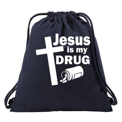 Jesus Is My Drug Drawstring Bag