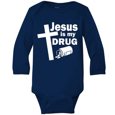 Jesus Is My Drug Baby Long Sleeve Bodysuit