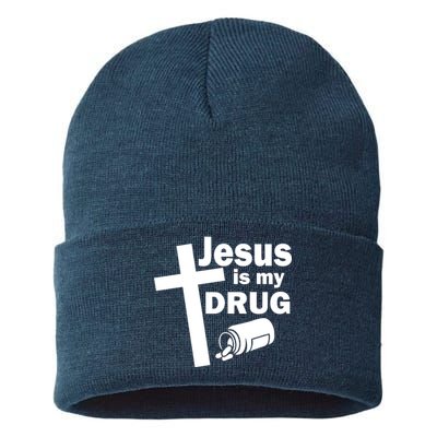 Jesus Is My Drug Sustainable Knit Beanie