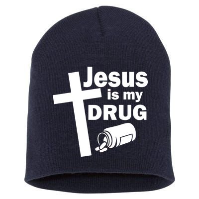 Jesus Is My Drug Short Acrylic Beanie